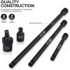 imageNEIKO 00258A 15 Long Impact Extension Set and Impact Socket Adapter Set 14quot 38 12 Drive Extensions and Socket Adapters 6 Pieces Total 3 Piece Each Chrome Vanadium CrV SteelExtension  Reducer  Swivel