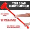 image:imageNEIKO 02851A Dead Blow Hammer 5 Pounds Neon Orange Deadblow Hammers Mallet Spark and Rebound Resistant Unibody Molded Soft Blow Rubber Checkered Grip Steel Shot and Core12 Pound