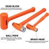 image:imageNEIKO 02851A Dead Blow Hammer 5 Pounds Neon Orange Deadblow Hammers Mallet Spark and Rebound Resistant Unibody Molded Soft Blow Rubber Checkered Grip Steel Shot and CoreVariety 3 Pack