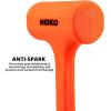 image:imageNEIKO 02851A Dead Blow Hammer 5 Pounds Neon Orange Deadblow Hammers Mallet Spark and Rebound Resistant Unibody Molded Soft Blow Rubber Checkered Grip Steel Shot and Core3 Piece Set