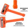 image:imageNEIKO 02851A Dead Blow Hammer 5 Pounds Neon Orange Deadblow Hammers Mallet Spark and Rebound Resistant Unibody Molded Soft Blow Rubber Checkered Grip Steel Shot and CoreVariety 3 Pack