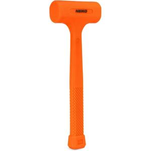 image:imageNEIKO 02851A Dead Blow Hammer 5 Pounds Neon Orange Deadblow Hammers Mallet Spark and Rebound Resistant Unibody Molded Soft Blow Rubber Checkered Grip Steel Shot and Core05 Pound