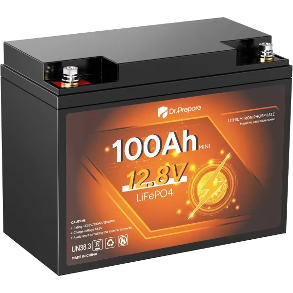 imageDRPREPARE 12V 100Ah LiFePO4 Battery with Monitor Screen Low Temperature Protection Lithium Deep Cycle Battery with 100A BMS Group 31 Lithium Battery for Trolling Motor RV Solar Power OffGrid12V 100Ah Mini LiFePO4 Battery