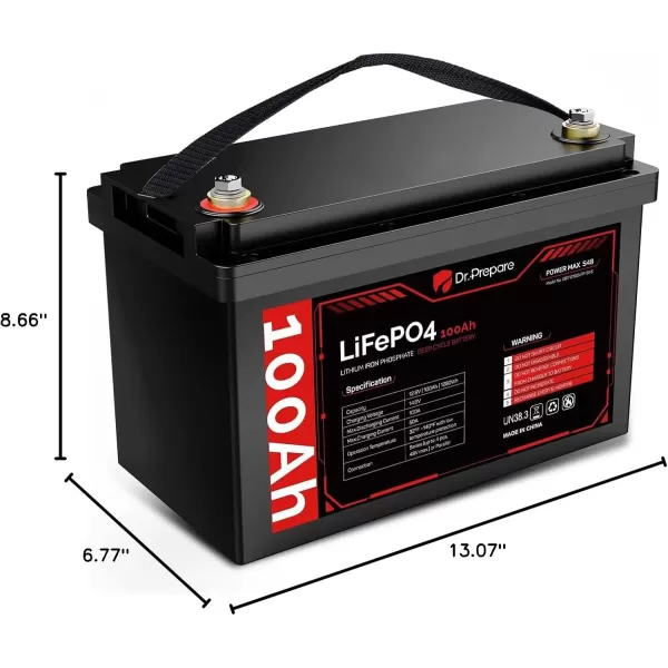 imageDRPREPARE 12V 100Ah LiFePO4 Battery with Monitor Screen Low Temperature Protection Lithium Deep Cycle Battery with 100A BMS Group 31 Lithium Battery for Trolling Motor RV Solar Power OffGrid12V 100Ah Group 31