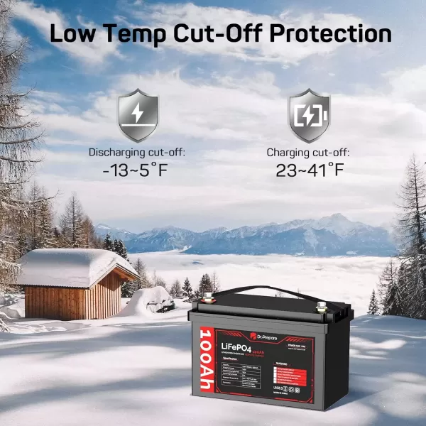 imageDRPREPARE 12V 100Ah LiFePO4 Battery with Monitor Screen Low Temperature Protection Lithium Deep Cycle Battery with 100A BMS Group 31 Lithium Battery for Trolling Motor RV Solar Power OffGrid12V 100Ah Group 31