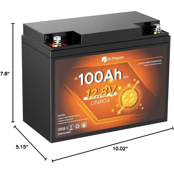 imageDRPREPARE 12V 100Ah LiFePO4 Battery with Monitor Screen Low Temperature Protection Lithium Deep Cycle Battery with 100A BMS Group 31 Lithium Battery for Trolling Motor RV Solar Power OffGrid12V 100Ah Mini LiFePO4 Battery
