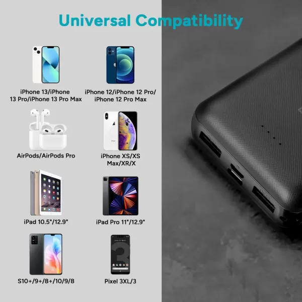 imageDRPREPARE 5V 3A Heated Vest Battery Pack 10000mAh Power Bank for Heated Jacket with Dual USB Outputs ampamp Type C inOutput UltraCompact Portable External Battery Charger Eye Mask iPhone iPad