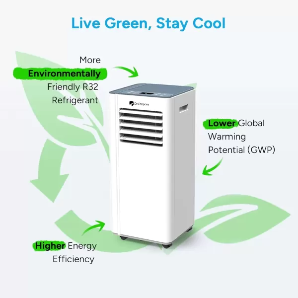 imageDRPREPARE 8000 BTU Portable Air Conditioner Cooling Dehumidifier Fan ampamp Sleep Modes 4in1 Portable AC wRemote Control ampamp 67 Window Kit Cools Up To 300 sq ft 124H Timers10 000 BTU with WiFi