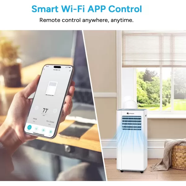 imageDRPREPARE 8000 BTU Portable Air Conditioner Cooling Dehumidifier Fan ampamp Sleep Modes 4in1 Portable AC wRemote Control ampamp 67 Window Kit Cools Up To 300 sq ft 124H Timers10 000 BTU with WiFi
