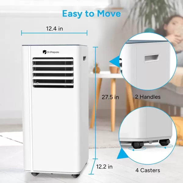 imageDRPREPARE 8000 BTU Portable Air Conditioner Cooling Dehumidifier Fan ampamp Sleep Modes 4in1 Portable AC wRemote Control ampamp 67 Window Kit Cools Up To 300 sq ft 124H Timers8 000 BTU