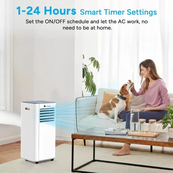 imageDRPREPARE 8000 BTU Portable Air Conditioner Cooling Dehumidifier Fan ampamp Sleep Modes 4in1 Portable AC wRemote Control ampamp 67 Window Kit Cools Up To 300 sq ft 124H Timers8 000 BTU