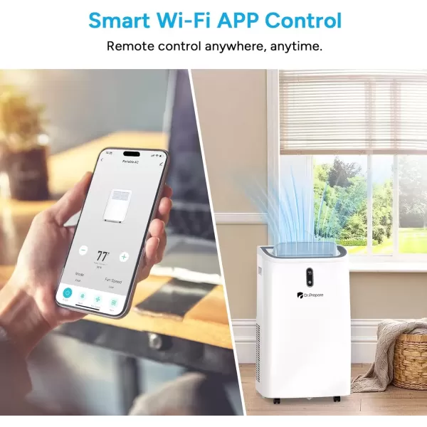 imageDRPREPARE 8000 BTU Portable Air Conditioner Cooling Dehumidifier Fan ampamp Sleep Modes 4in1 Portable AC wRemote Control ampamp 67 Window Kit Cools Up To 300 sq ft 124H Timers14 000 BTU with WiFi