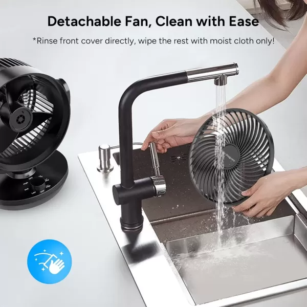 imageDRPREPARE Air Circulator Fan for Bedroom 116 Height Powerful Table Fan 70 AutoOscillating Vortex Fan 100 Adjustable Tilt 3 Speeds Efficient Cooling ampamp Circulation for Home Kitchen Office