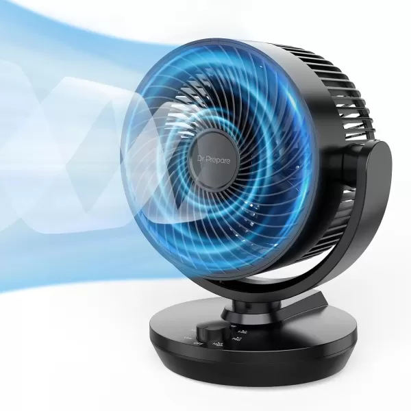 imageDRPREPARE Air Circulator Fan for Bedroom 116 Height Powerful Table Fan 70 AutoOscillating Vortex Fan 100 Adjustable Tilt 3 Speeds Efficient Cooling ampamp Circulation for Home Kitchen Office