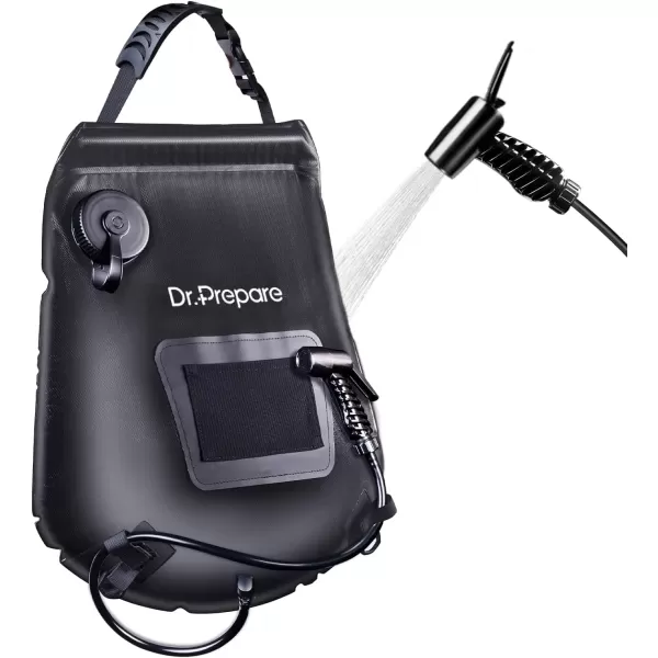 imageDRPREPARE Camping Shower 4 Gallons 15L Portable Camp Shower Bag for Camping Beach Travelling Hiking Trip Solar Shower Outdoor with OnOff Switchable Shower Head