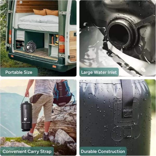 imageDRPREPARE Camping Shower 4 Gallons5 Gallons Portable Camp Shower with Foot Pump Dual Shower Options Large Water Inlet Portable Outdoor Shower for Camping Beach Hiking Climbing5 Gallons