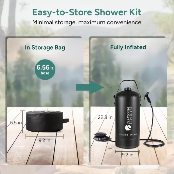 imageDRPREPARE Camping Shower 4 Gallons5 Gallons Portable Camp Shower with Foot Pump Dual Shower Options Large Water Inlet Portable Outdoor Shower for Camping Beach Hiking Climbing5 Gallons