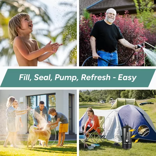 imageDRPREPARE Camping Shower 4 Gallons5 Gallons Portable Camp Shower with Foot Pump Dual Shower Options Large Water Inlet Portable Outdoor Shower for Camping Beach Hiking Climbing5 Gallons