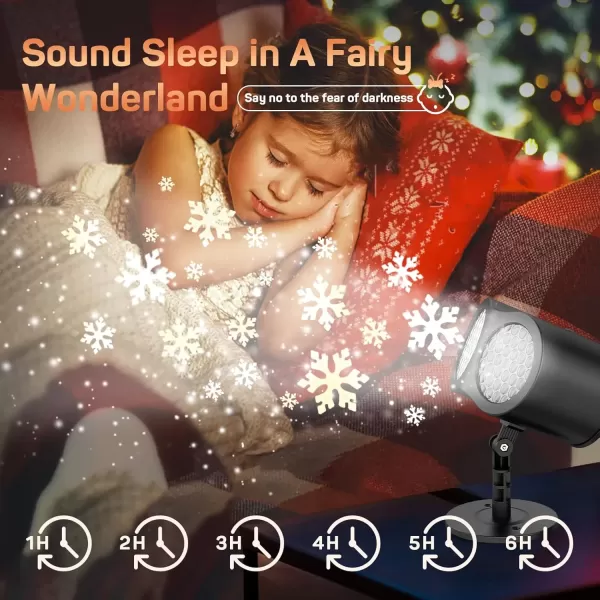 imageDRPREPARE Christmas Snowflake Projector Lights Double Head Snowflake LED Lighting Projector Waterproof Indoor Outdoor Snowfall Party Garden Lights for Xmas Wedding Holiday Garden Patio
