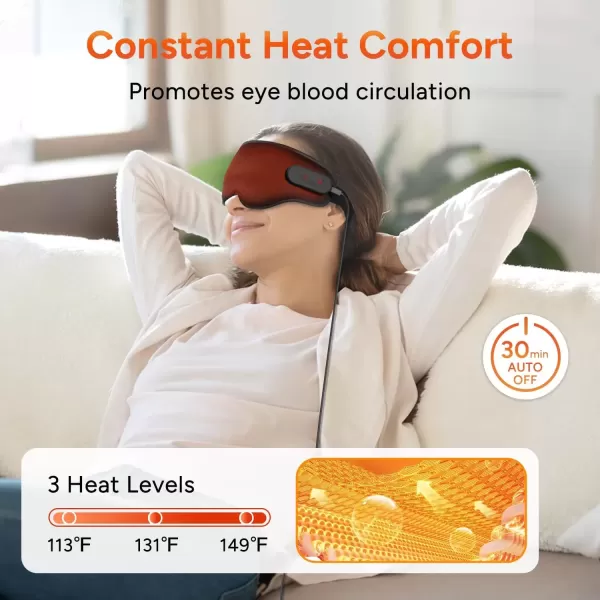 imageDRPREPARE Heated Eye Mask 3D Contoured Sleep Masks Eye Massager with 3 Vibration Mode for for Dry Eyes Migraines Tired Eyes Stye Dark Circles Ideal Birthday Xmas Gifts for WomenMen