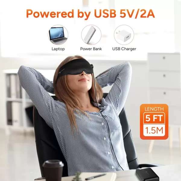 imageDRPREPARE Heated Eye Mask 3D Contoured Sleep Masks Eye Massager with 3 Vibration Mode for for Dry Eyes Migraines Tired Eyes Stye Dark Circles Ideal Birthday Xmas Gifts for WomenMen