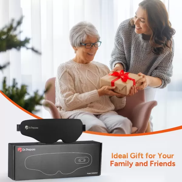 imageDRPREPARE Heated Eye Mask 3D Contoured Sleep Masks Eye Massager with 3 Vibration Mode for for Dry Eyes Migraines Tired Eyes Stye Dark Circles Ideal Birthday Xmas Gifts for WomenMen