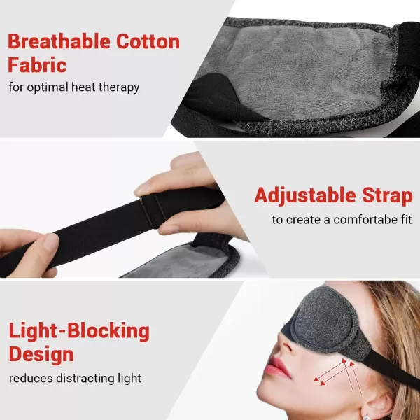 imageDRPREPARE Heated Eye Mask USB Eye Mask for Dry Eyes with Temperature ampamp Timer Control Earplugs Warm Eye Compress Heating Pad for Sleep Dry Eyes Blepharitis Dark Circles MGD and Puffy Eyes