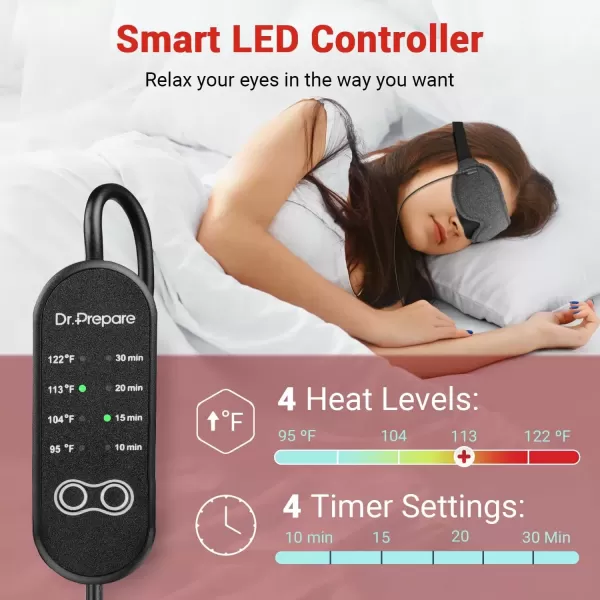 imageDRPREPARE Heated Eye Mask USB Eye Mask for Dry Eyes with Temperature ampamp Timer Control Earplugs Warm Eye Compress Heating Pad for Sleep Dry Eyes Blepharitis Dark Circles MGD and Puffy Eyes