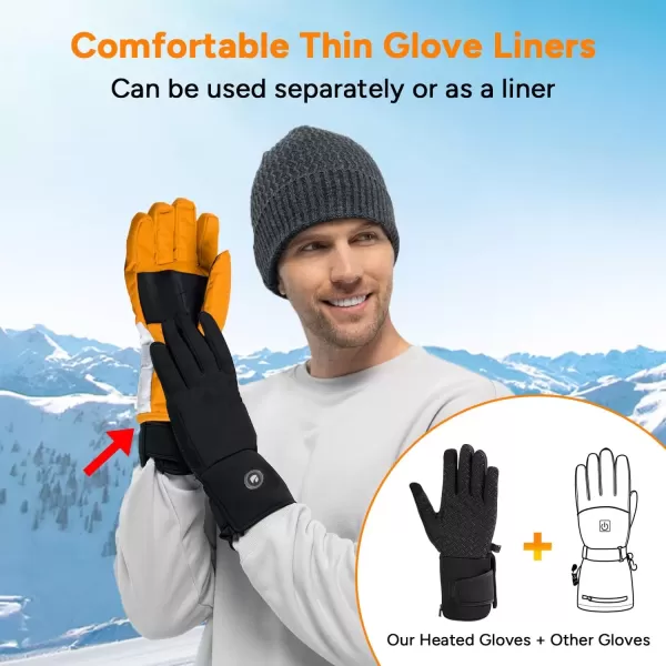 imageDRPREPARE Heated Gloves for Men Women 3200mAh Rechargeable Electric Battery Thin Heated Motorcycle Work Gloves Liners Touch Screen Gloves Winter Hand Warmer for Hunting Skiing SnowboardingMedium