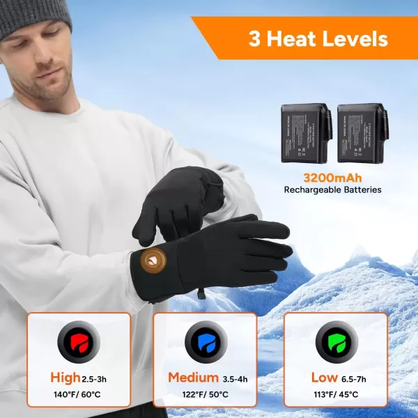 imageDRPREPARE Heated Gloves for Men Women 3200mAh Rechargeable Electric Battery Thin Heated Motorcycle Work Gloves Liners Touch Screen Gloves Winter Hand Warmer for Hunting Skiing SnowboardingMedium