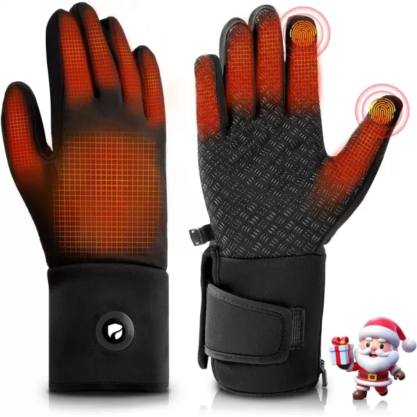 imageDRPREPARE Heated Gloves for Men Women 3200mAh Rechargeable Electric Battery Thin Heated Motorcycle Work Gloves Liners Touch Screen Gloves Winter Hand Warmer for Hunting Skiing SnowboardingLarge