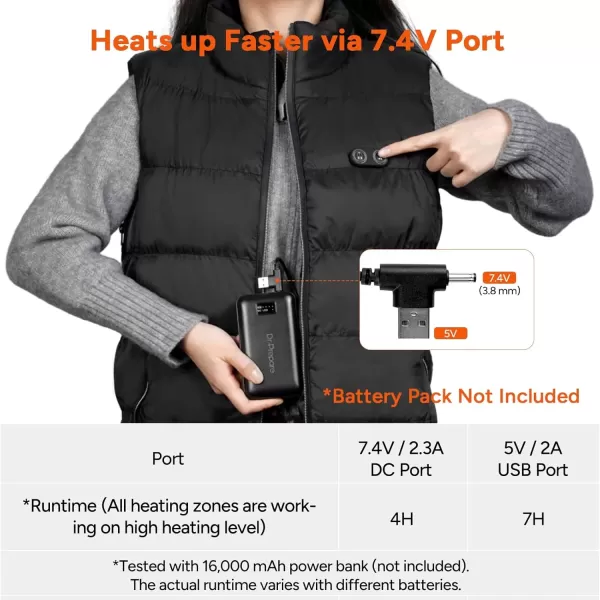 imageDRPREPARE Heated Vest Electric Heated Jacket for Men Women Winter Heated Clothing with Heating Zones ampamp 3 Heat LevelsPolyester Heated Vest