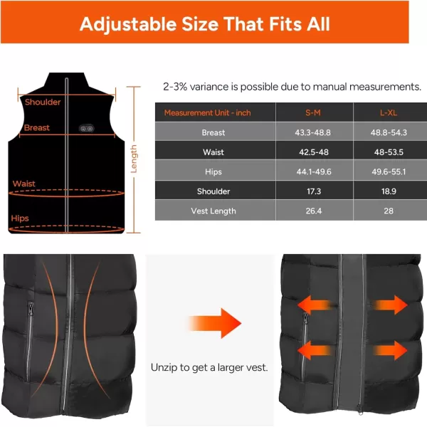 imageDRPREPARE Heated Vest Electric Heated Jacket for Men Women Winter Heated Clothing with Heating Zones ampamp 3 Heat LevelsPolyester Heated Vest
