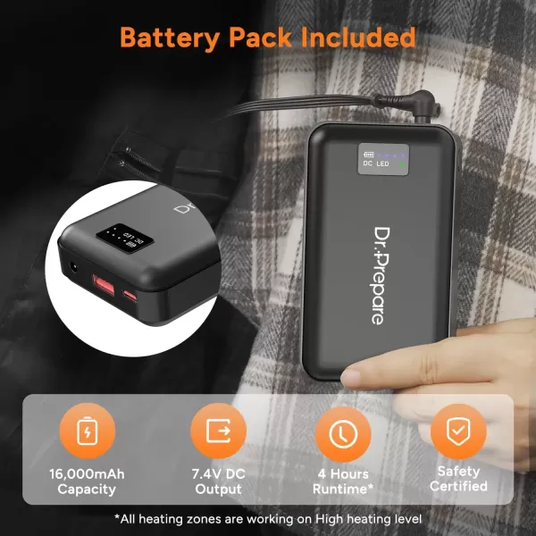 imageDRPREPARE Heated Vest Electric Heated Jacket for Men Women Winter Heated Clothing with Heating Zones ampamp 3 Heat LevelsPolyester Heated Vest with Battery Pack