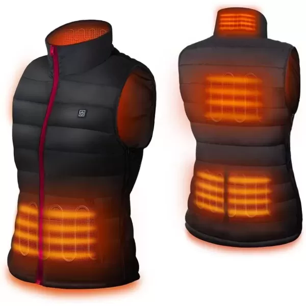 imageDRPREPARE Heated Vest Lightweight Heating Vest 3 Heat Levels 6 Heat Zones Adjustable Size Battery Not IncludedBlack  Pink Zipper