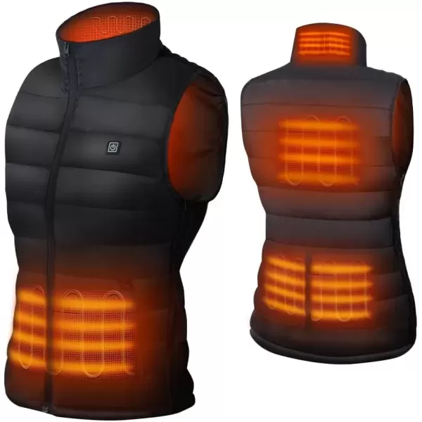 imageDRPREPARE Heated Vest Lightweight Heating Vest 3 Heat Levels 6 Heat Zones Adjustable Size Battery Not IncludedBlack
