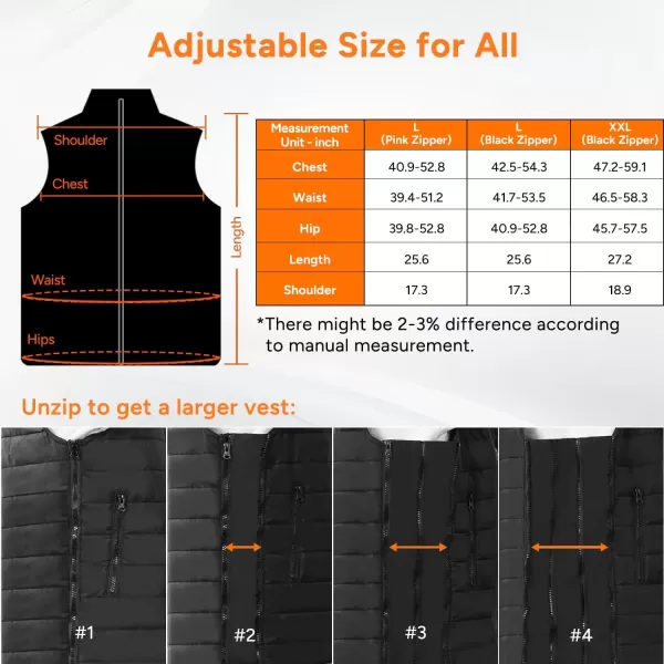 imageDRPREPARE Heated Vest Lightweight Heating Vest 3 Heat Levels 6 Heat Zones Adjustable Size Battery Not IncludedBlack