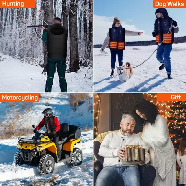 imageDRPREPARE Heated Vest Unisex Winter Hooded Heated Vests Outerwear for Men Women Lightweight USB Electric Heated Clothing Vest with 3 Heating Levels Adjustable Size Battery Pack Not Included