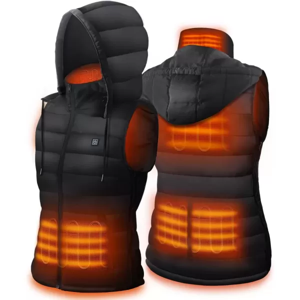 imageDRPREPARE Heated Vest Unisex Winter Hooded Heated Vests Outerwear for Men Women Lightweight USB Electric Heated Clothing Vest with 3 Heating Levels Adjustable Size Battery Pack Not Included