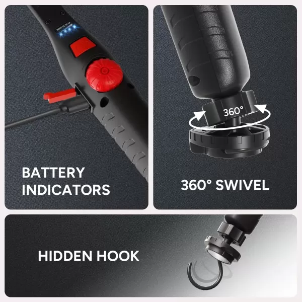 imageDRPREPARE LED Work Light 4000mAh Rechargeable COB Mechanic Light 700 Lumens Portable Lights with Magnetic Base 360 Swivel for Car Paint Correction WorkshopRepair Inspection EmergencyCRI 90