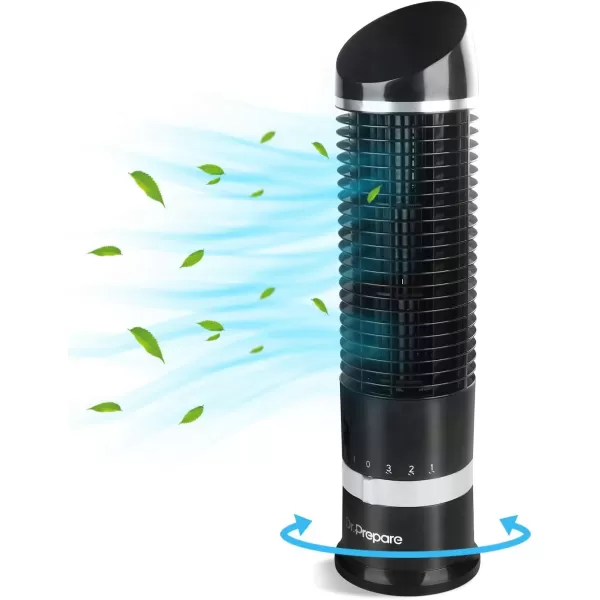 imageDRPREPARE Oscillating Tower Fan Desk Table Fan with 3 Speeds Quiet Cooling 60 Oscillation 16 Inch Personal Small Bladeless for Bedroom Home Office Desktop