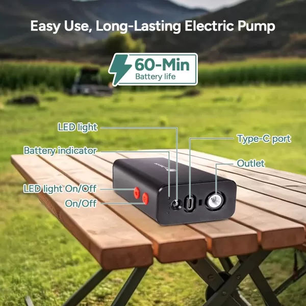 imageDRPREPARE Portable Shower with Rechargeable Electric Pump 4 Gallons5 Gallons Outdoor Camp Shower Bag Fast Inflation Dual Shower Options Portable for Camping Hiking Beach5 Gallons
