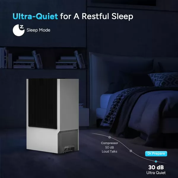 imageDRPREPARE Rotary Dehumidifier for Home 101 oz 3L24H Dehumidifier with Drain Hose 2 Working Modes with Timer Ultra Quiet Dehumidifier Auto Shut Off Portable for Bathroom Basement RV Office101 oz