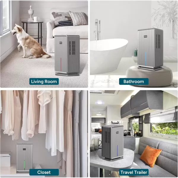 imageDRPREPARE Rotary Dehumidifier for Home 101 oz 3L24H Dehumidifier with Drain Hose 2 Working Modes with Timer Ultra Quiet Dehumidifier Auto Shut Off Portable for Bathroom Basement RV Office34 oz