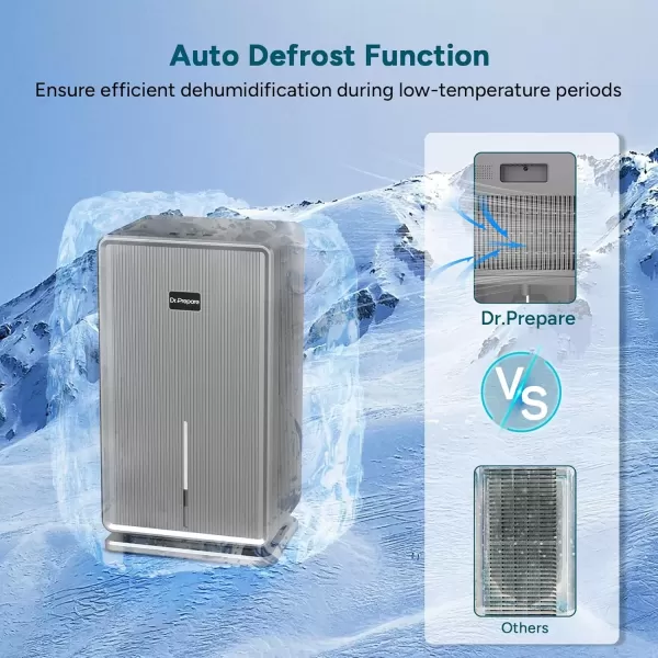 imageDRPREPARE Rotary Dehumidifier for Home 101 oz 3L24H Dehumidifier with Drain Hose 2 Working Modes with Timer Ultra Quiet Dehumidifier Auto Shut Off Portable for Bathroom Basement RV Office34 oz