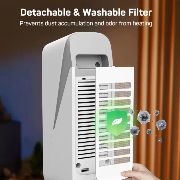 imageDRPREPARE Space Heater for Indoor Use 1500W Portable Electric Heater with ECO Thermostat ampamp 60Oscillation 16 Ceramic Tower Heater with Timer ampamp Remote Fast Heating Safe for Bedroom Office Home16 inch  White
