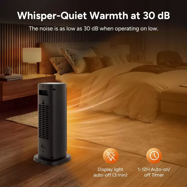 imageDRPREPARE Space Heater for Indoor Use 1500W Portable Electric Heater with ECO Thermostat ampamp 60Oscillation 16 Ceramic Tower Heater with Timer ampamp Remote Fast Heating Safe for Bedroom Office Home16 inch