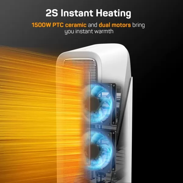 imageDRPREPARE Space Heater for Indoor Use 1500W Portable Electric Heater with ECO Thermostat ampamp 60Oscillation 16 Ceramic Tower Heater with Timer ampamp Remote Fast Heating Safe for Bedroom Office Home16 inch  White