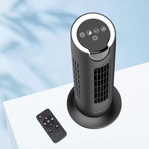 imageDRPREPARE Tower Fan for Bedroom 25 dB Quiet DC Bladeless Fan with Remote 8 Speeds 18H Timer 80 Oscillating Fans for Indoors 16 Inch Portable Desk Table Fan for Room Home OfficeBlack
