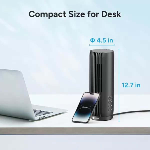imageDRPREPARE Tower Fan for Bedroom 28 dB Quiet Bladeless Fan with Remote 12H Timer 3 Speeds 60 Oscillating Fans for Indoors 12 Inch Portable Desk Table Fan for Room Home Office